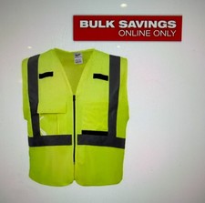 Large/X-Large Yellow Class2 High Visibility Safety Vest with 10 Pockets 48735022