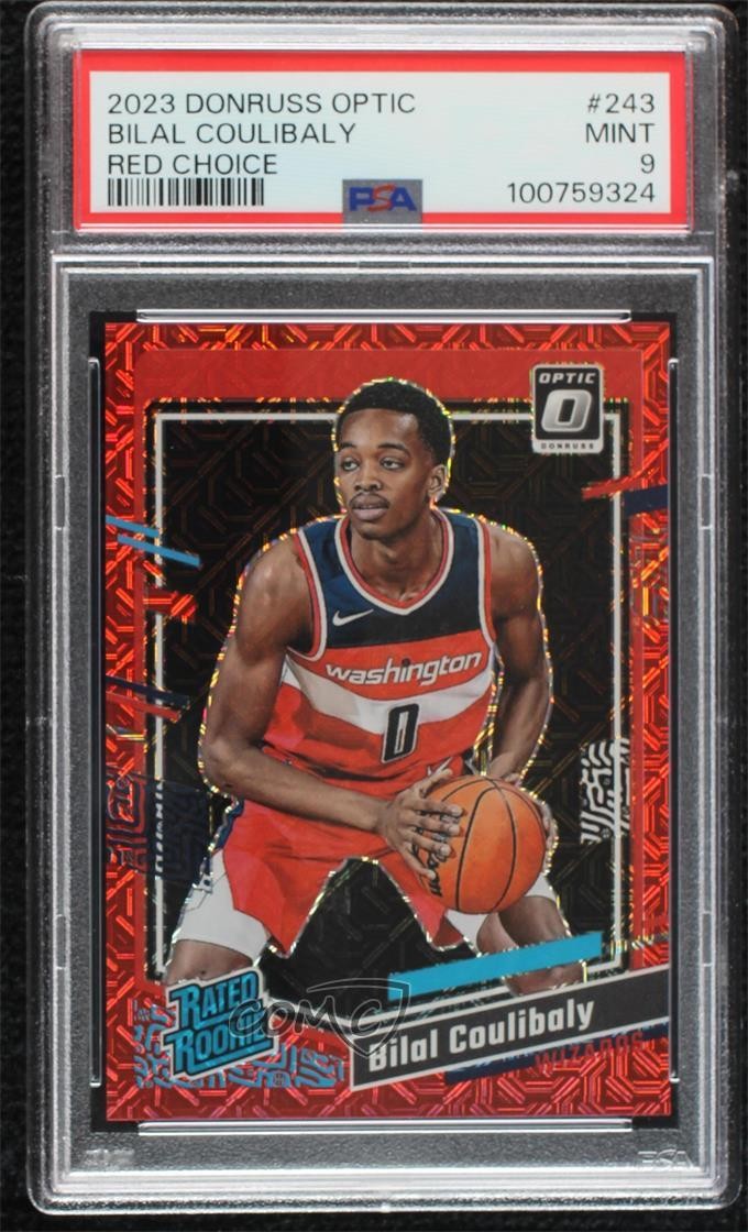 2023-24 Donruss Optic Choice Red Prizm 3/88 Bilal Coulibaly PSA 9 Rookie RC 13p4