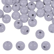 200pcs 16mm Purple Natural Wood Beads with 4mm Hole Round Wooden Spacer Ball