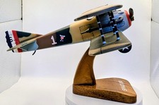 Aircraft Models Corp SPAD XIII WW1 Fighter Hand Carved Wood Model Boxed Stand