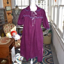 Vintage 40s 50s Sheer Plum Peignoir Set Lace Ribbon Mid Century Loungewear Med