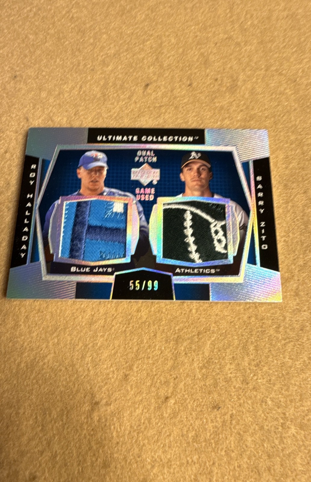 2003 Upper Deck Ultimate Collection - Dual Jersey Roy Halladay, Barry Zito DP-HZ