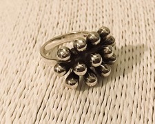 Raindrop Artisan Ring - Solid Sterling Silver Ring Size Q  - New 