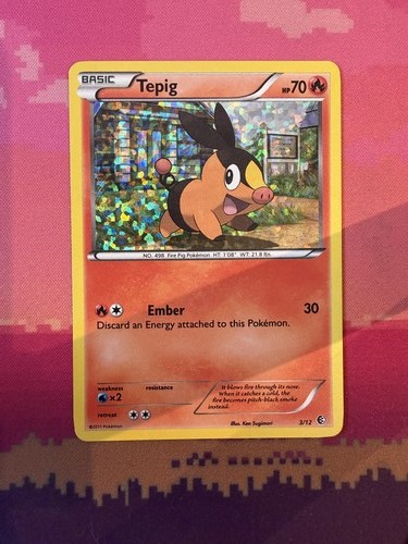 Pokemon Card Tepig McDonald's Collection 2011 Holo Rare 3/12 Near Mint