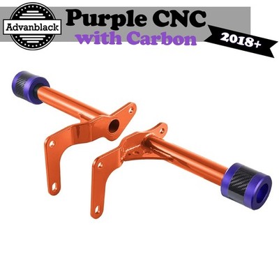 ProTek Performance Purple/Carbon Orange Rear Crash Bar Slider For Harley Softail