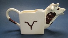Vintage Ceramic Horned Bull Cow Creamer w Y Brand