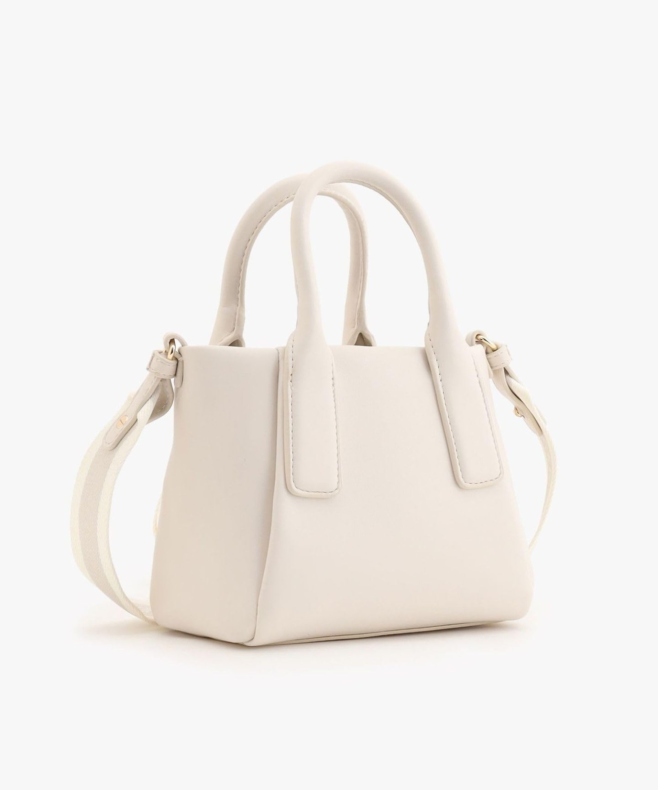 Tommy Hilfiger Ivory Mini Tote Bag with Logo Strap - Stylish & Compact image 3