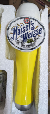 HTF Maisel s Weisse  Aus Bayreuth Original Yellow Beer Tap Handle