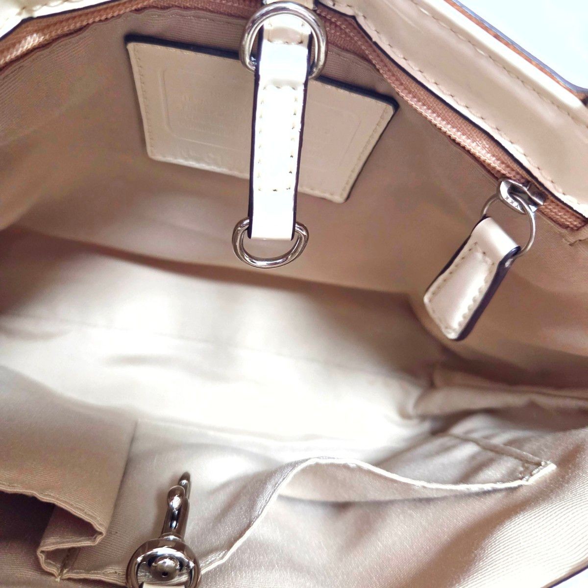 COACH Handbag Tote Bag Signature Canvas Beige 11a thumbnail 8