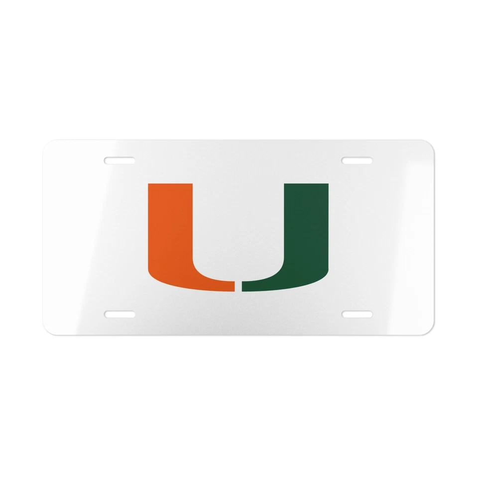 Miami Hurricanes U Logo License Plate (White) - Image 1 of 1