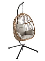George Home Rattan Hanging Egg Chair & Weather Resistant Removable Cushions