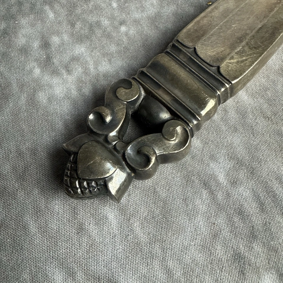 "Cuchillo para servir pasteles de bellota Georg Jensen plata de ley 1915 Dinamarca 10 1/4""" Foto 2 de 4