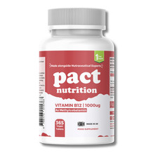 Vitamin B12 Tablets High Strength Methylcobalamin 1000mcg - 365 Tablets - Vegan