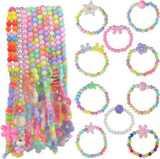 Obmwang 20Pcs Princess Necklace Bracelet Set, Teenager Costume Jewelry Play Jewe