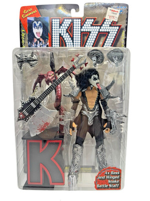 KISS Gene Simmons 7'' Action Figure McFarlane Toys Guitar Snaked Battle Staff NOS