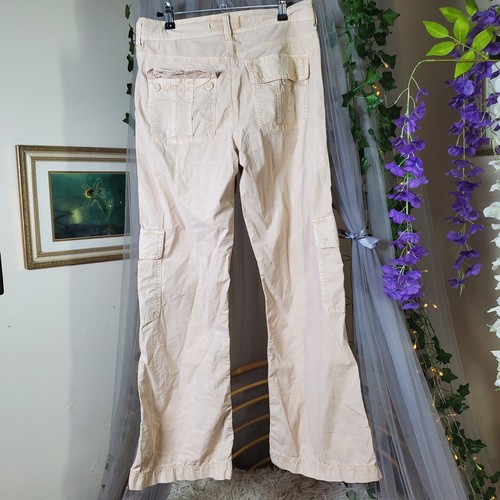American Eagle Pants Women Beige Regular Fit Flare Cargo Stretch Cotton NWT Sz 4 - Picture 3 of 7
