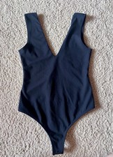 FREE PEOPLE Intimately Keep It Sleek Bodysuit Women Size S Black Sleeveless