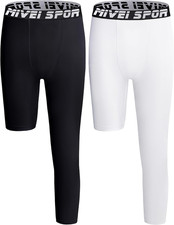 Youth Boys One Leg Compression Pants Basketball Leg Sleeve Girls Single Tights K