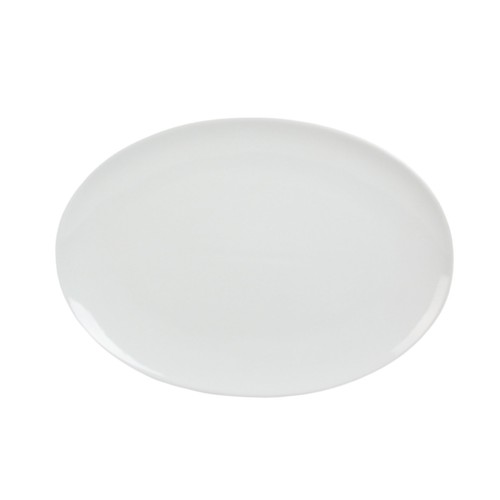Coupe Stoneware 14" Oval Serving Platter, White