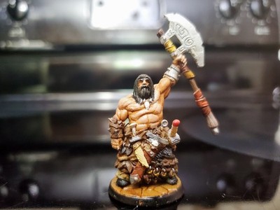 Painted Miniature Human Male Barbarian for D&D Pathfinder other TTRPG