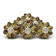 Ceramic Pumpkin-Shaped Handpainted Knobs Drawer Knobs and Pulls for cabinets