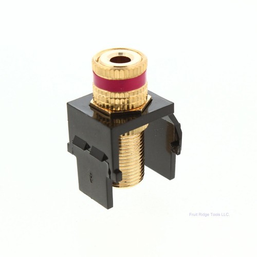 Leviton Brown Quickport Stereo Speaker Binding Post Jack Red Stripe 40833-BBR - Picture 3 of 7