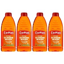 4 x CarPlan 1L Orange Scented All Seasons Concentrated Screenwash Washer Fluid 3.17 per litre