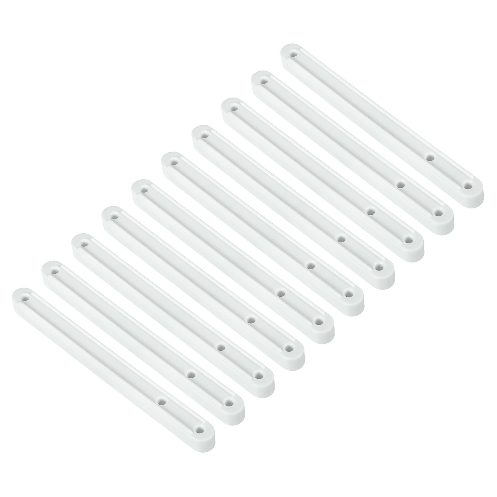 10Pcs 180mm White Plastic Drawer Slides with Grooved Guide Rails-image