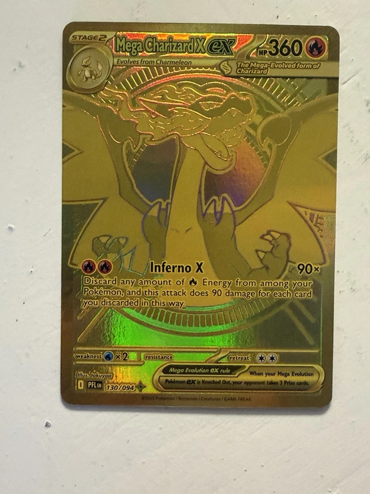 Oro Mega Charizard X EX 130/094 - Inglés - Pokémon Llamas Fantasmales Foto 2 de 4