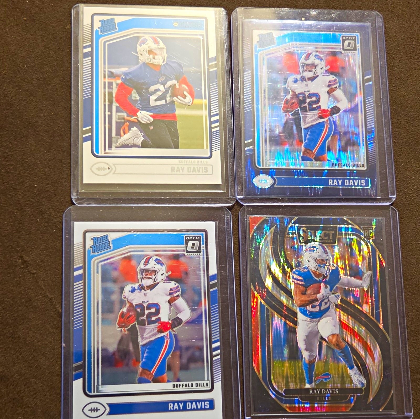 Panini 2024 Ray Davis Buffalo Bills Rookie 4-Card Lot Donruss Optic Select