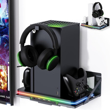 Wall Mount with Cooling Charging Stand for Xbox Series X/S, Vertical Dual Contr