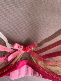 Agent Provocateur Ambrose Pink Beige Strappy Sheer Mesh Bra 32D FR 85D EU 70D