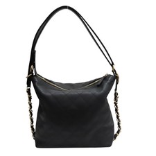 CHANEL Matelasse Hobo Shoulder Bag Calfskin Black AS5523