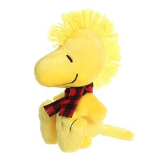 Aurora  Festive Peanuts  Winter Plaid Woodstock Stuffed Animal - Officially...