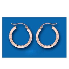 Rose Gold Hoop Earrings Red Rose Gold Creole Hoops 20mm Hallmarked