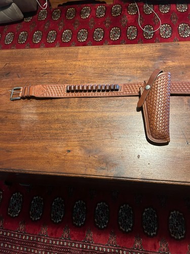 Single Action Lawrence Leather Holster and 38" Belt for 4-5.5" Barrel