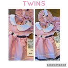 set Of 2 Identical pink dresses NWT  twins 24 Months- 3 Piece Set W/ Hat