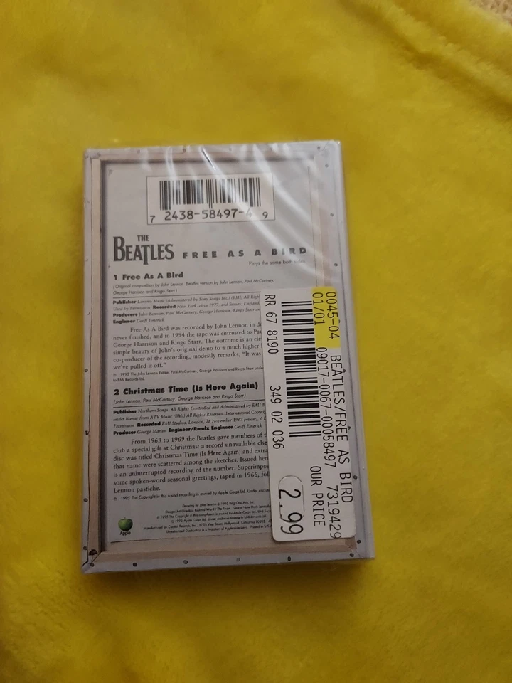 The Beatles Free as a Bird Cassette Single 1995 EMI 58497-4 Apple RARE OOP NEW - Image 2 of 2