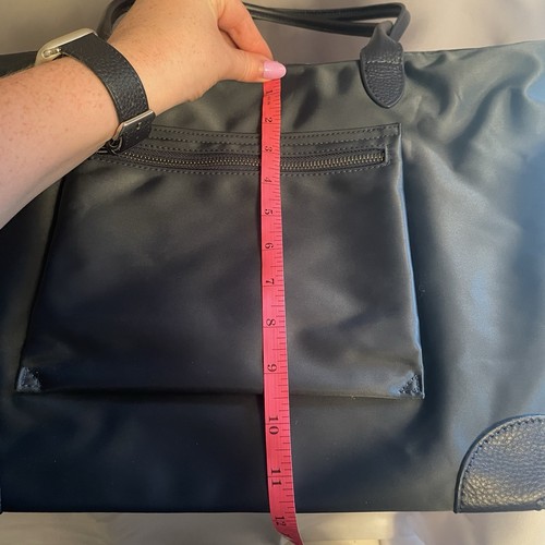 DORIS & JACKY Borsa Tote Donna Grande Leggera Pelle Nylon Lavoro Viaggio Blu - Foto 14 di 15