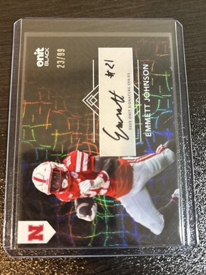 EMMETT JOHNSON 2025 ONIT Black Nebraska Cornhuskers On Card Auto /99 Chiefs Rc
