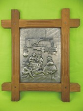 Seltenes Original Frieling ZINN Vintage Wandbild 51,5 cm x 44 cm - Zinn gepunzt