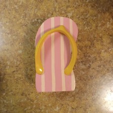 Ceramic Pink Flip Flop Toothbrush Holder Beach Theme Decoration Cabin Summer