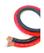 50 ft OFC 1/0 Gauge Oversized 25' RED 25' Black Power Ground Wire Sky High ...