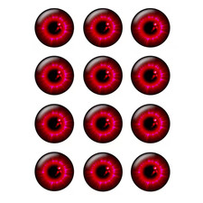 Red Color Eye Chips for 12" Blythe Doll Set 12 pairs Glass Neo Accessories Toys