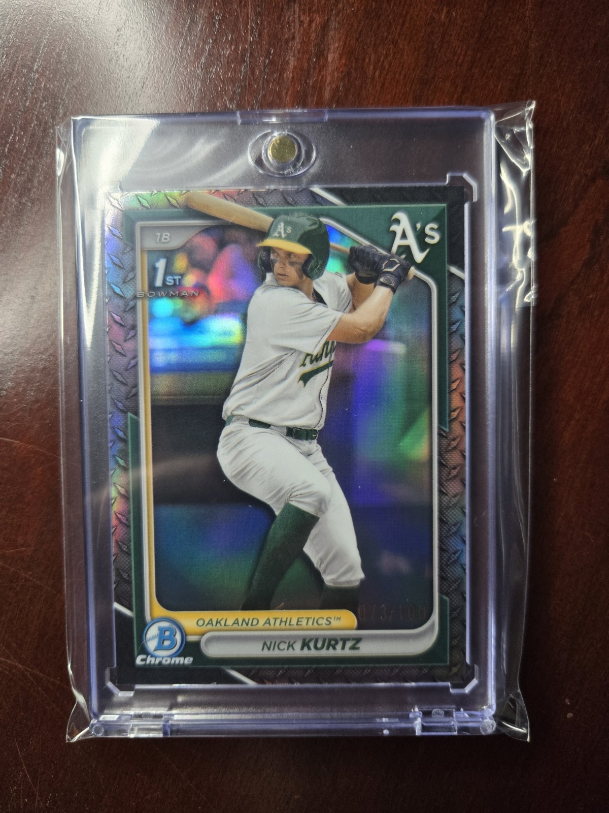 2024 Bowman Chrome Nick Kurtz RC 1st Bowman Steel Metal Refractor /100 #BDC-56