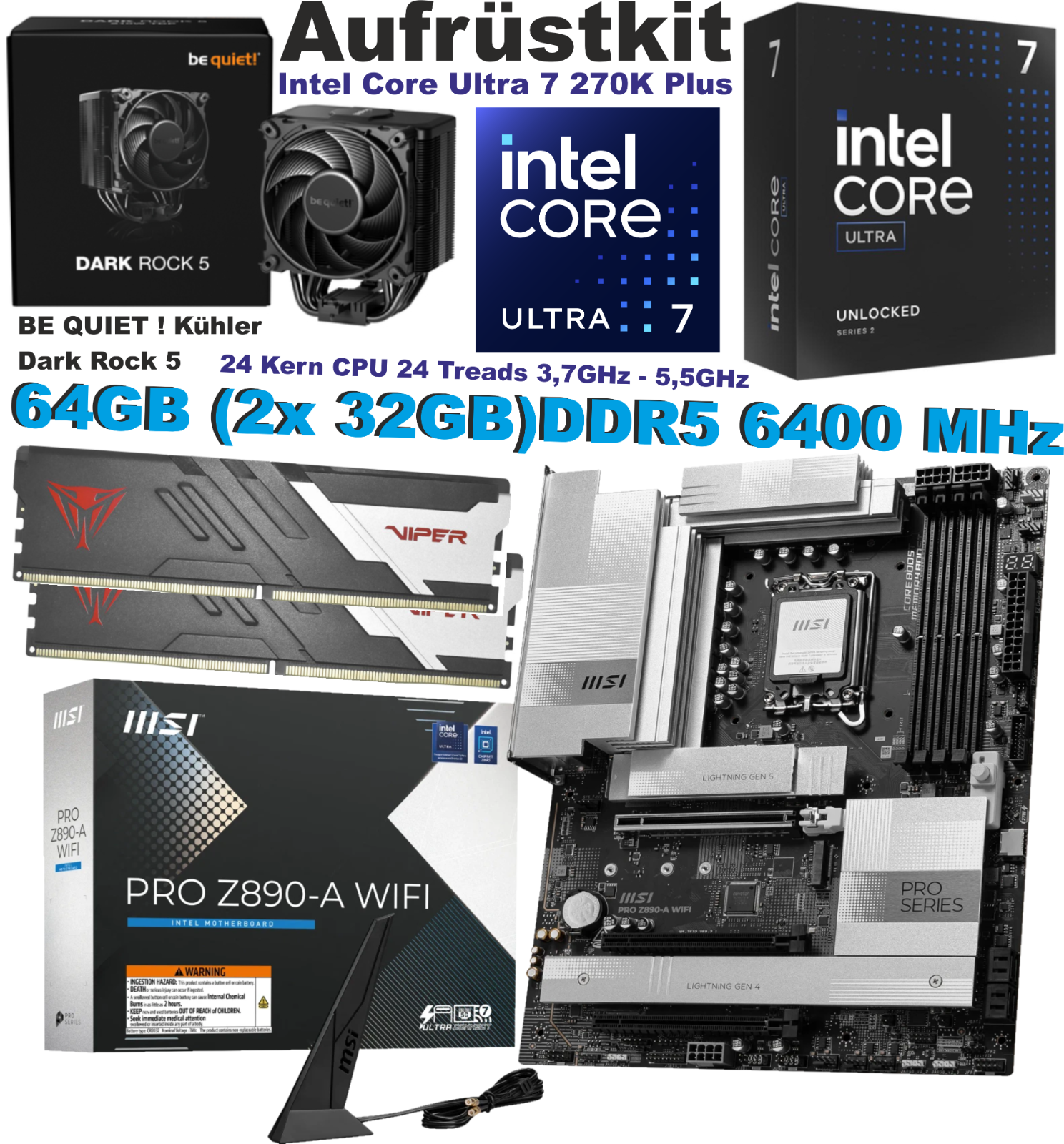 Intel Prozessor Core Ultra 7 270K Plus 24 Kerne 3,9 Ghz 5,5 Ghz Pcie 5.0 Ddr5 - Image 3