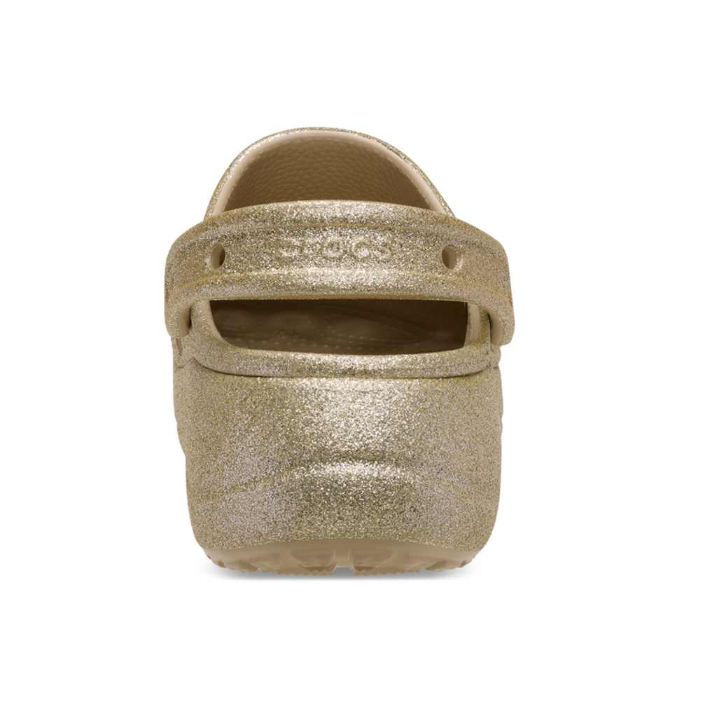 NEW CROCS Women's BAYA PLATFORM GLITTER CLOG 208459-212 GOLD | eBay
