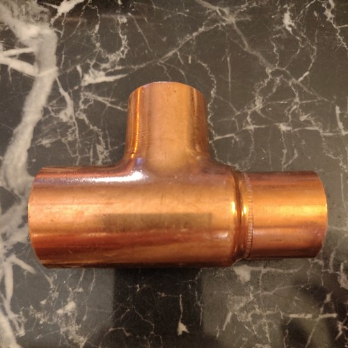 1-1/4 X 1 X 1 In Copper Sweat Tee Pipe Fitting