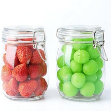 Airtight Glass Jar With Lids 24 OZ Canisters With Airtight Lids 2 Pack Leakproof
