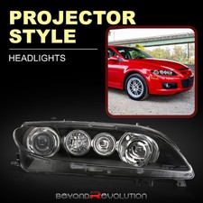 For 2006-2008 Mazda 6 Black Clear Signal Projector Head Light Assembly Lamps Set